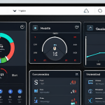 **User-friendly navigation interface:** A clean and intuitive dashboard with clearly structured sections, search bar, visual charts, and customizable elements.