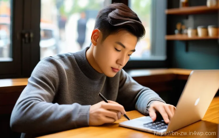 효율적인 지식 구조화 방법론 - **Prompt:** A young person, late teens or early twenties, with a focused expression, is seated at a ...