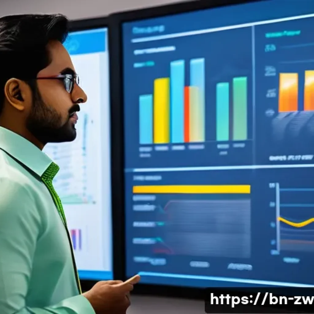 정보 시각화를 통한 지식 구조화 - A detailed professional office setting showing a Bengali data analyst presenting complex sales data ...